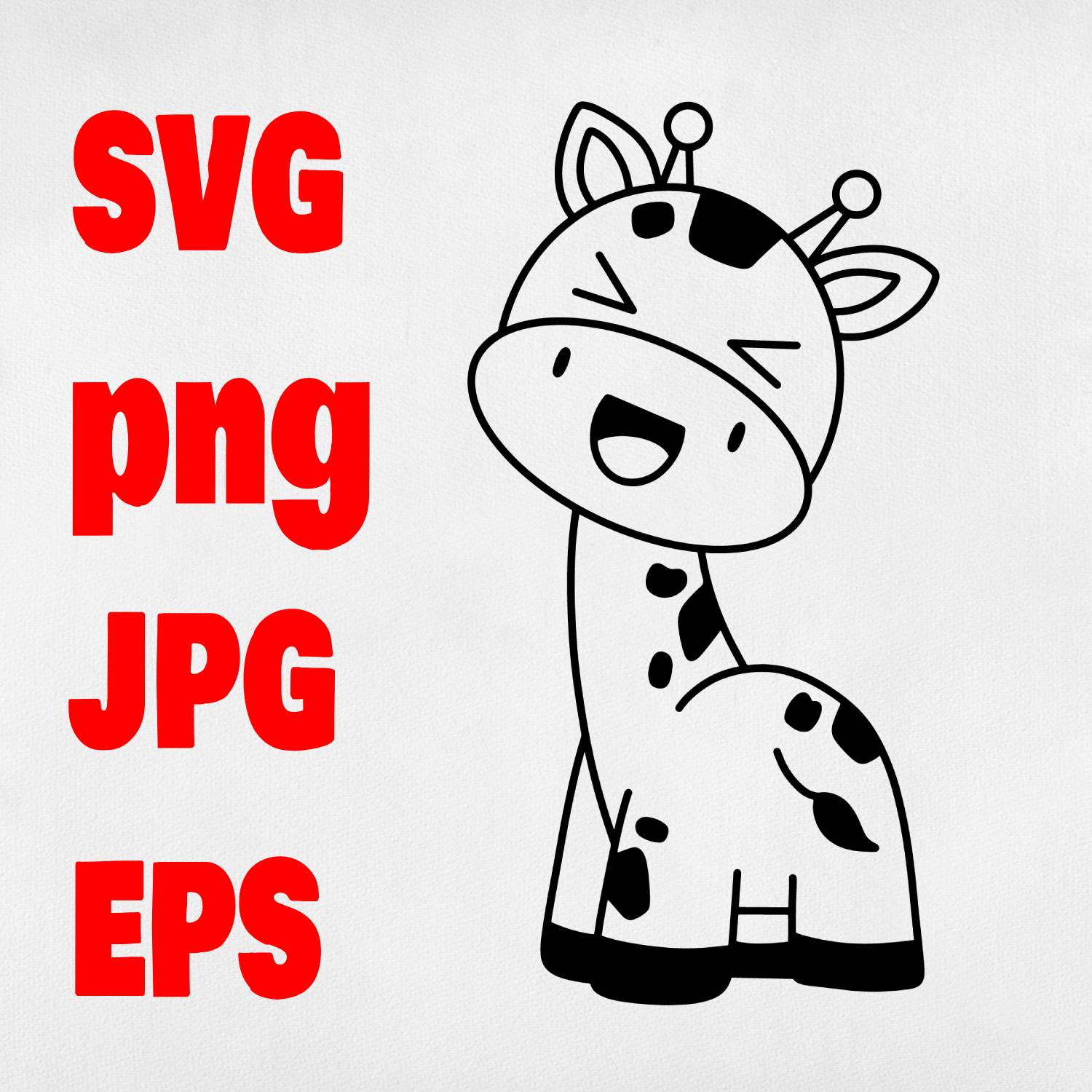 Giraffe SVG, Cute Baby Giraffe Outline png, cute giraffe svg | Inspire ...