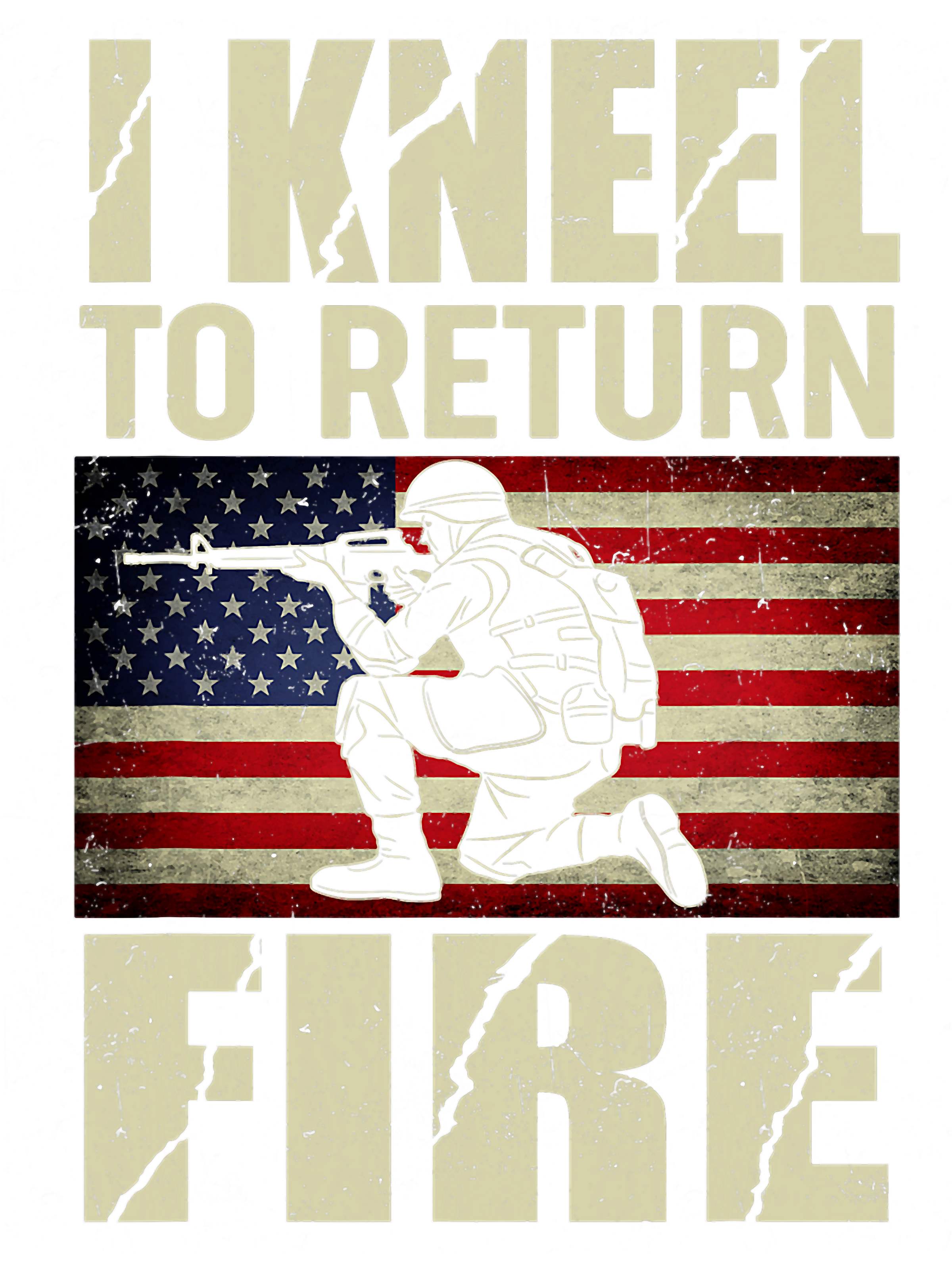 Retun Fire I Kneel To Return Fire Veteran USA American Flag Soldier, Pn | Inspire ...