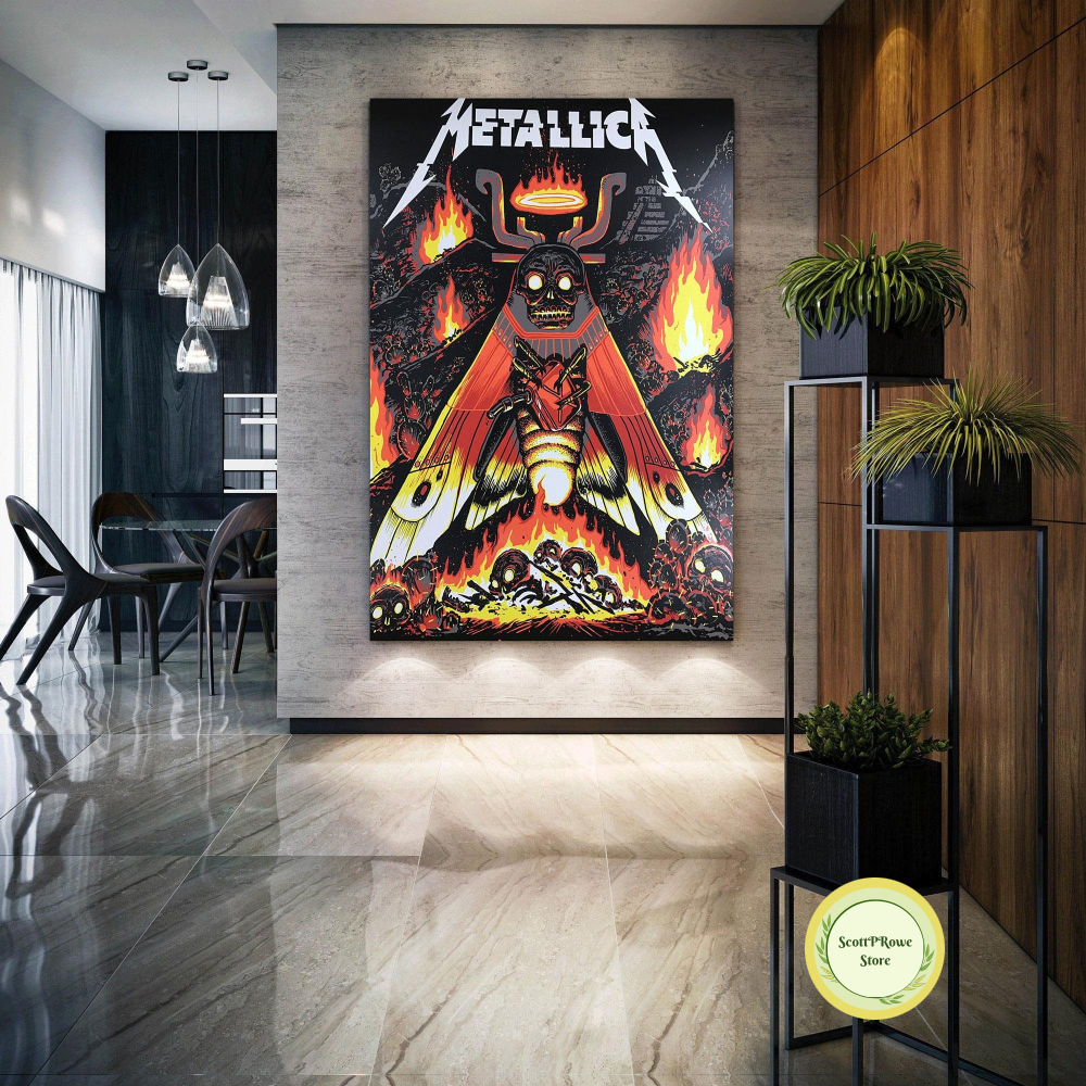 Skull Wall Art, Metallica Poster, Rock Music Wall Decor, Mus | Inspire ...