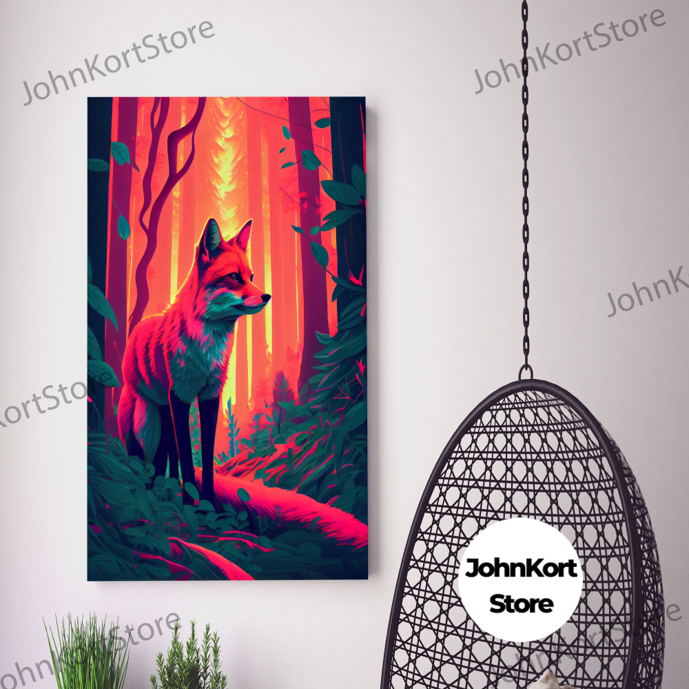 Fuchsia Fox Fuchsia Fox In Woods Forest Twilight Sunset Fine Art Print, | Inspire ...
