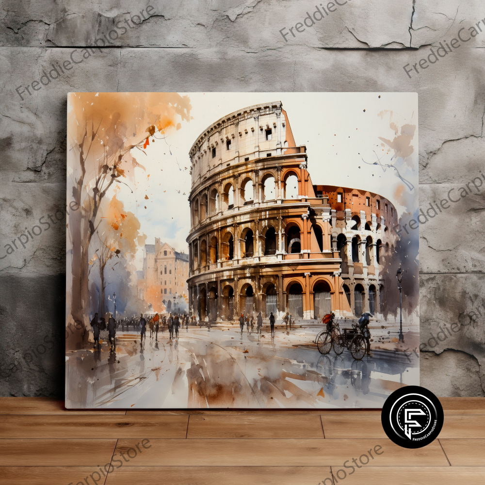 Rustic Roman Background Roman Colosseum in Rustic Colors, Architecture Art, Roman Ar | Inspire ...