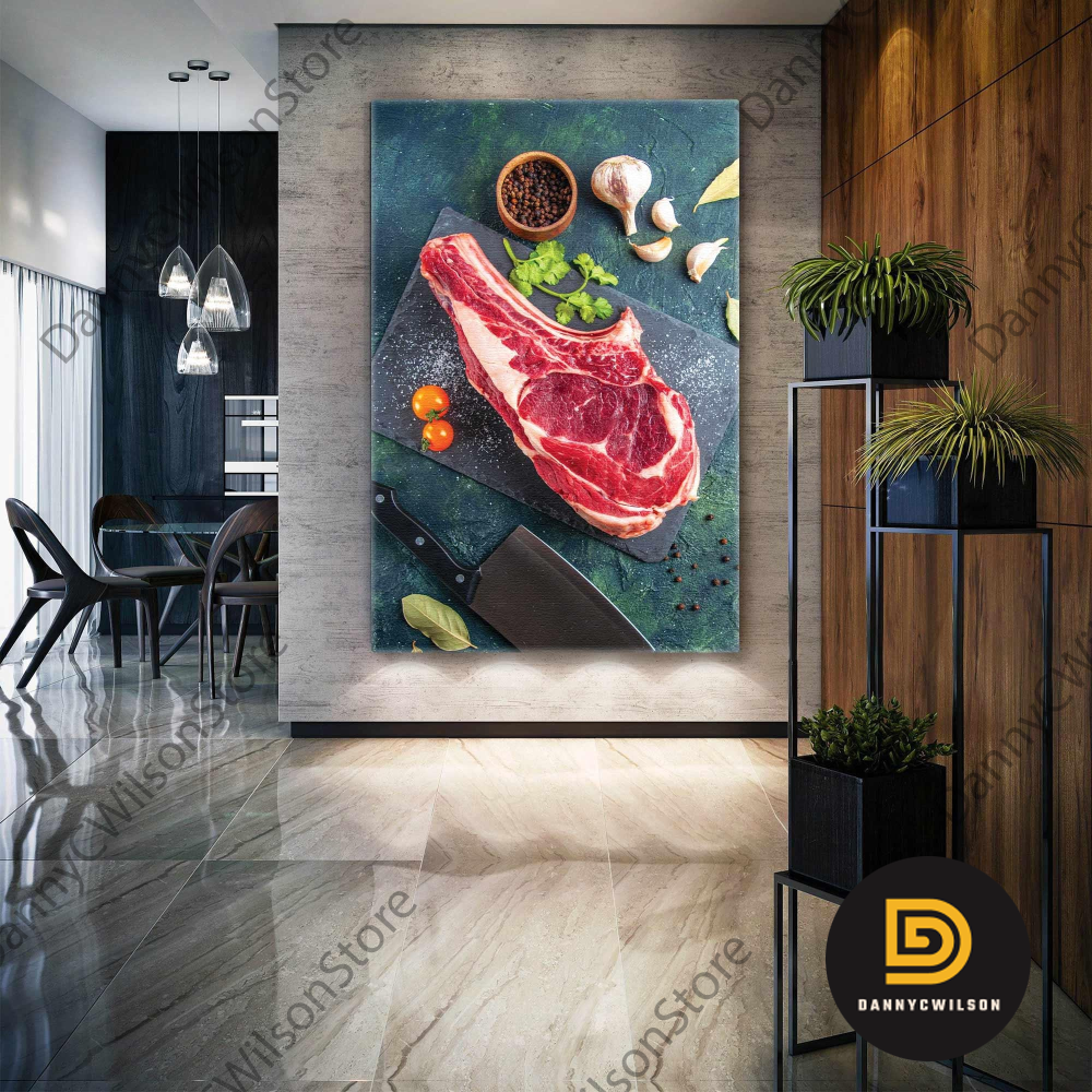 Restaurant Butcher Shop Red Meat Kitchen Decor Roll Up Canva | Inspire ...