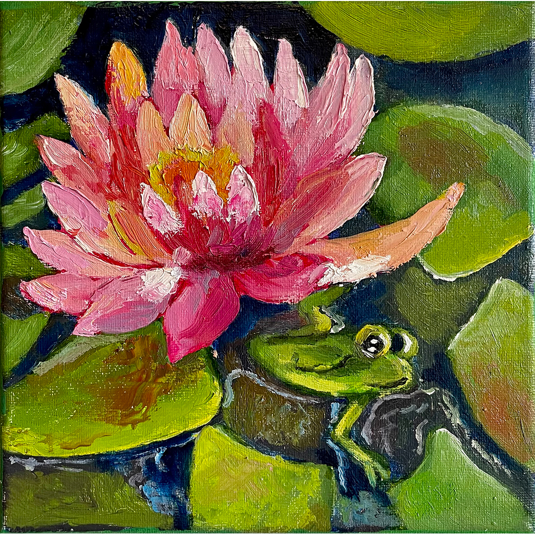 Lotus painting Original Oil Painting on Canvas Water Lily a | Inspire ...