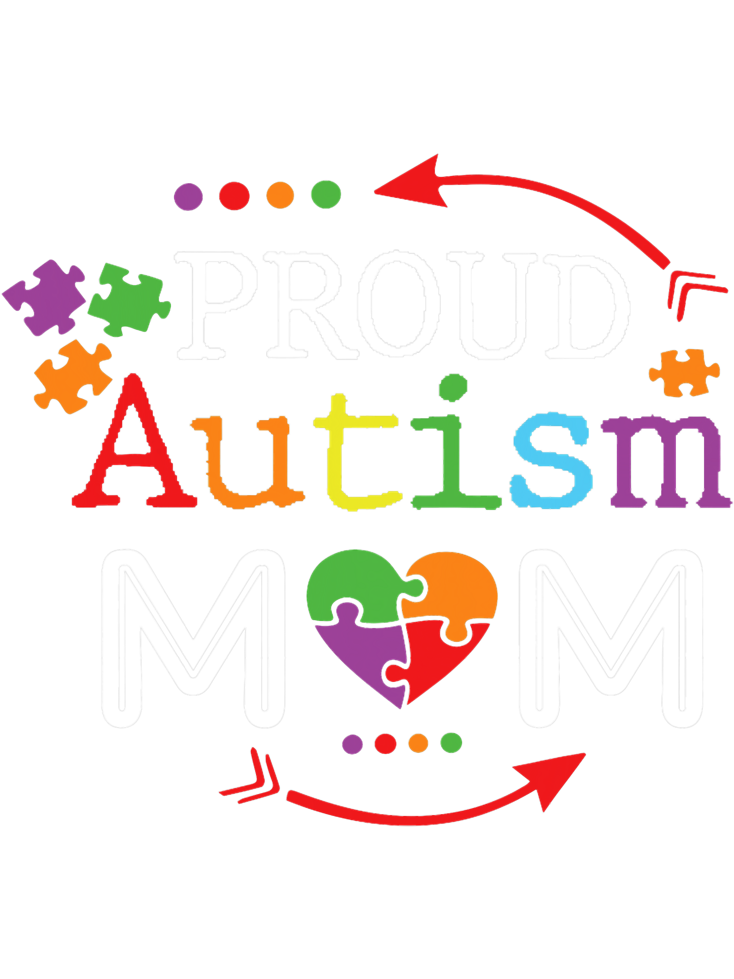 Proud Autism Mom Mama Mother Puzzle Piece Heart, Png, Png Fo | Inspire ...