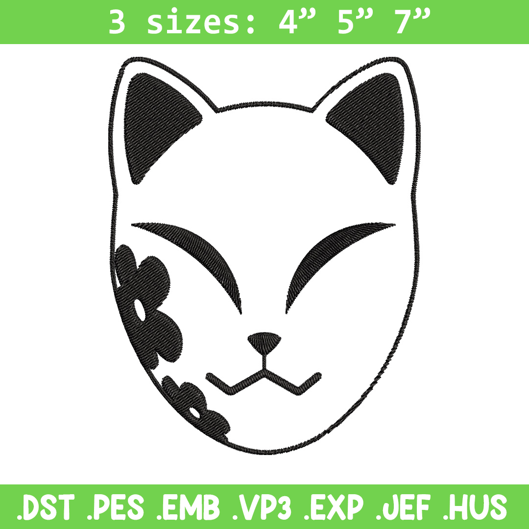 Demon Slayer mask Embroidery Design, Demon slayer Embroidery | Inspire ...