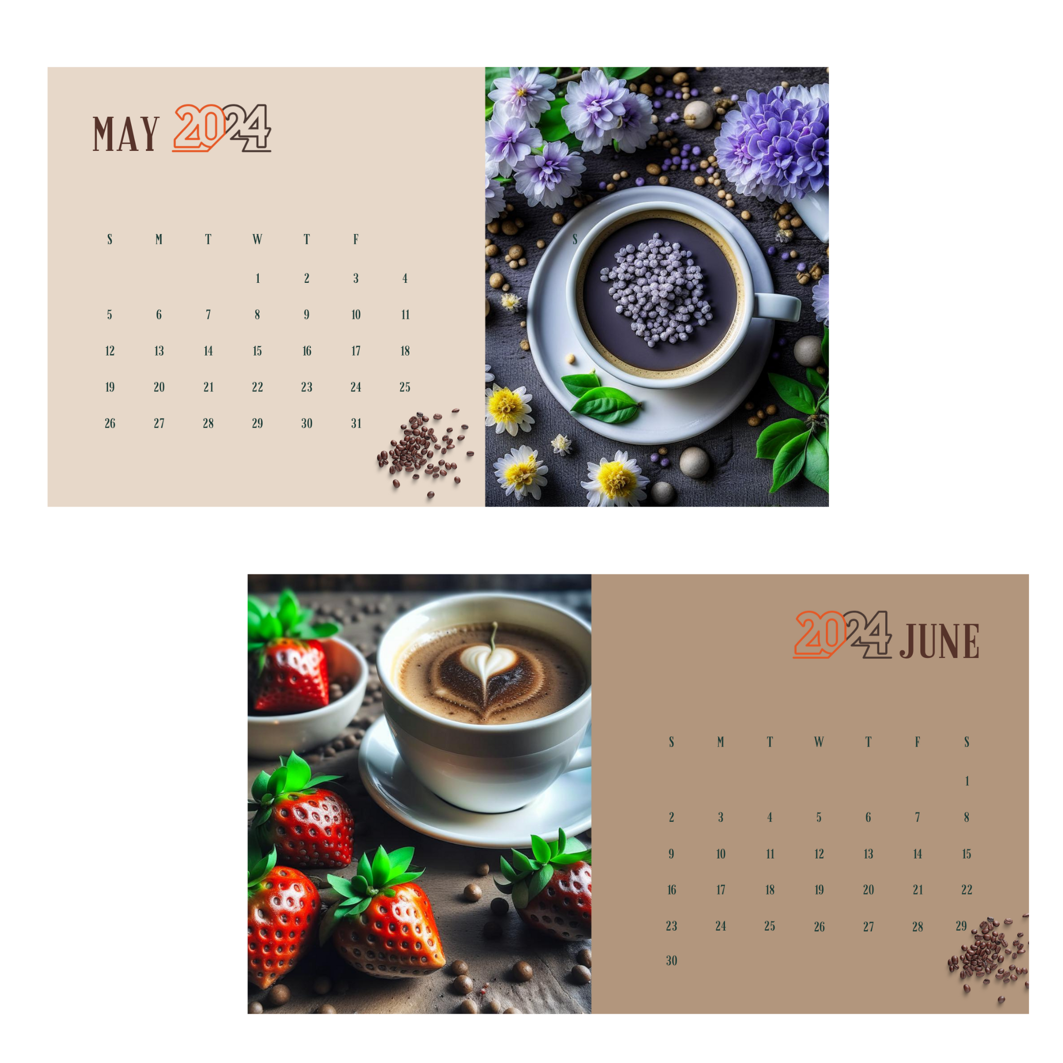Coffee calendar 2024. 12 MONTH - Inspire Uplift
