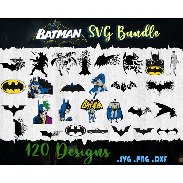 Batman SVG Bundle 120 Designs, Batman Png - Inspire Uplift