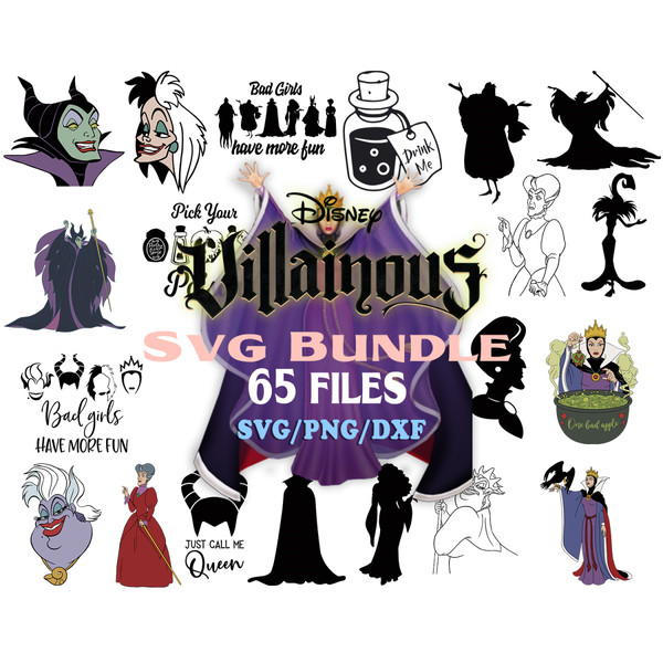 65 Files Disney Villains Svg Bundle - Inspire Uplift