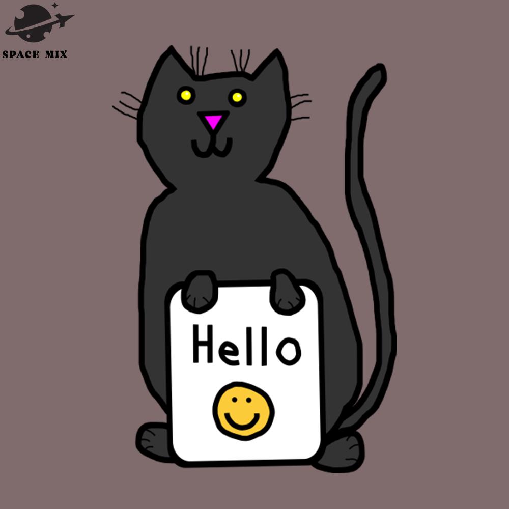 Cute Cat says Hello PNG Design | Inspire Uplift