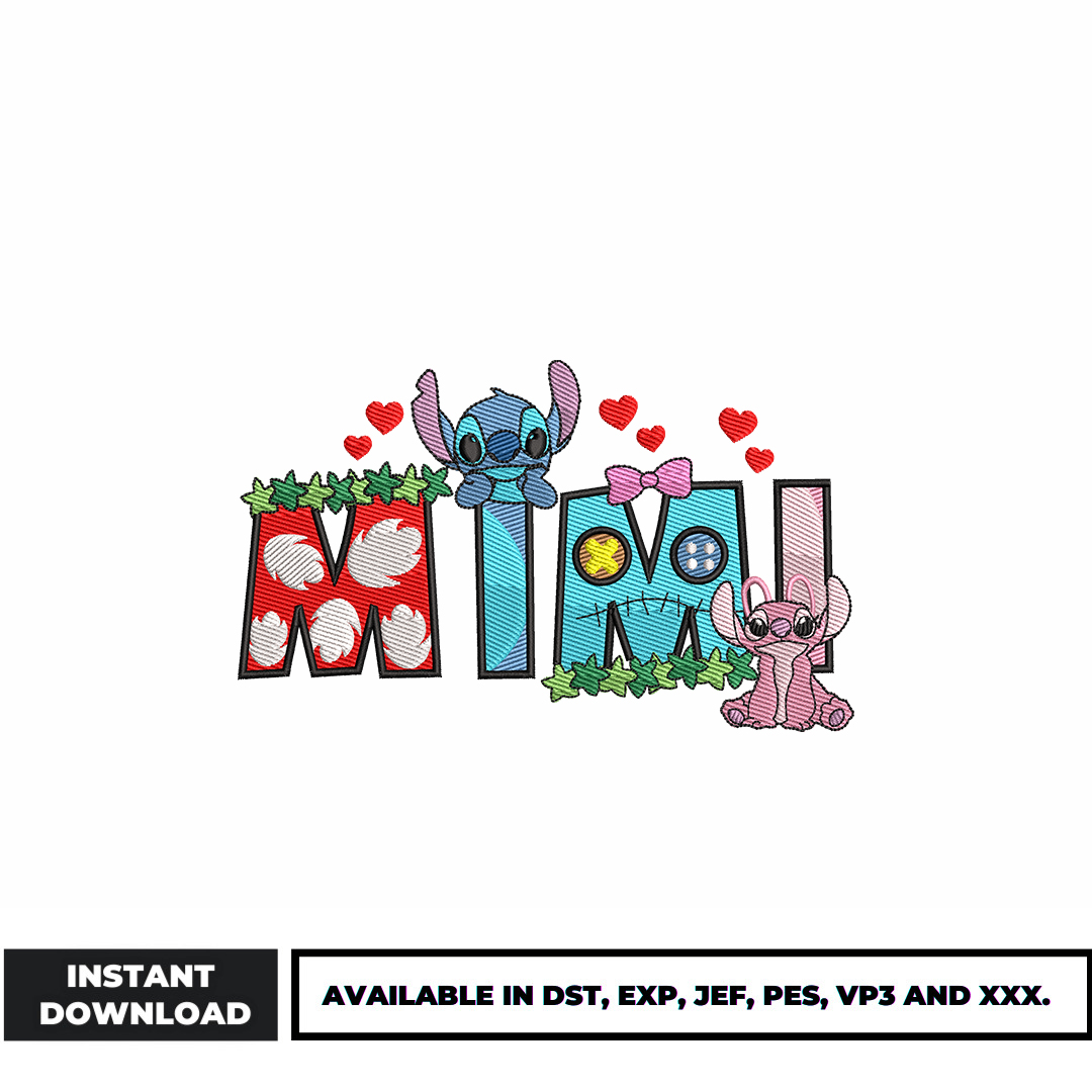 Mimi stitch angle embroidery design, cartoon embroidery, Dis | Inspire ...