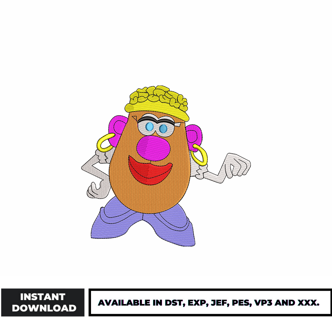 Mrs. Potato Head embroidery design, toy story disney embroid | Inspire ...