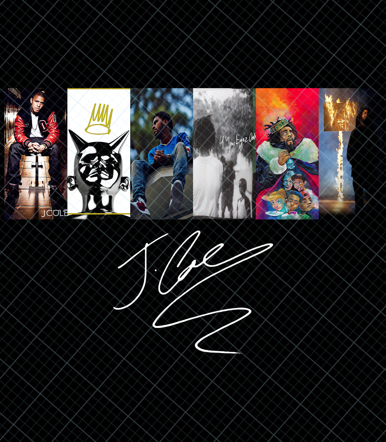 J. Cole Studio Album Collection Signature Png | Inspire Uplift