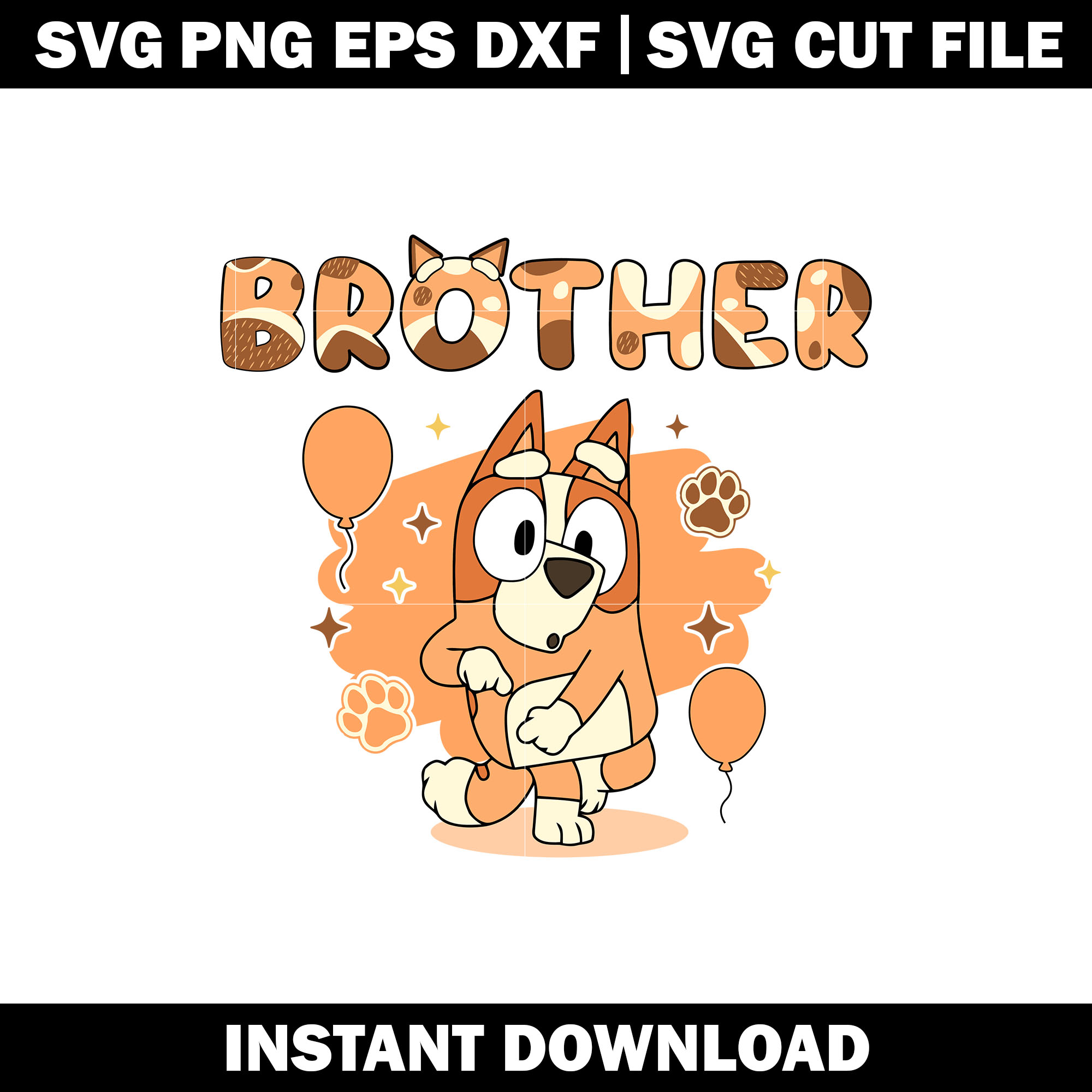 Bluey cartoon chilli BROTHER svg,Bluey cartoon svg, logo fil Inspire