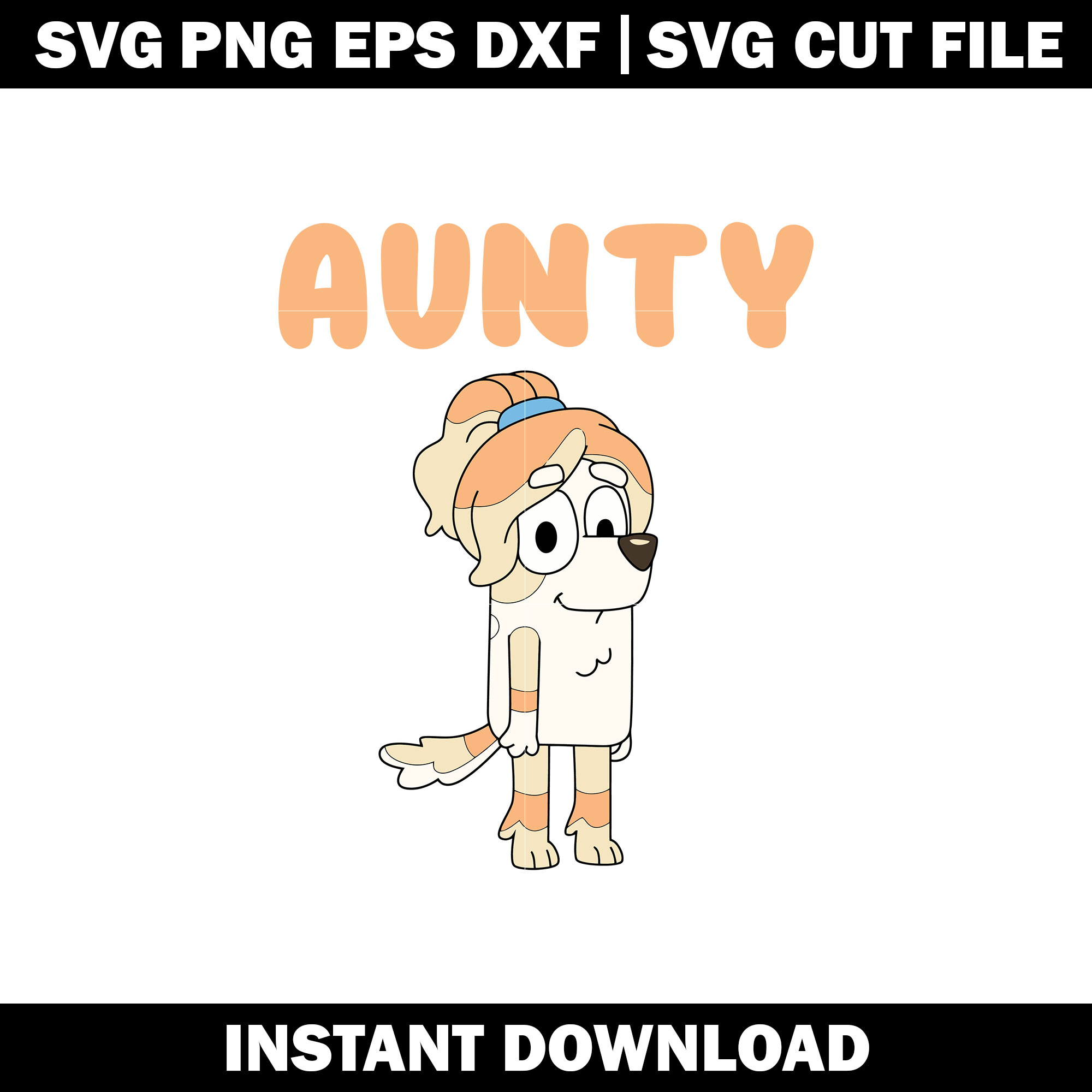Aunty Brandy cartoon svg, Bluey cartoon svg, logo file svg, Inspire