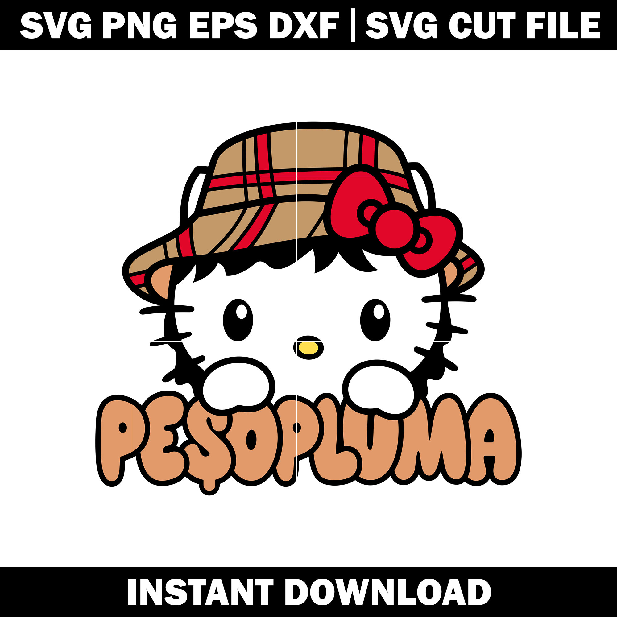 Hello Kitty Pink Santay svg, Bluey cartoon svg, logo file sv | Inspire ...
