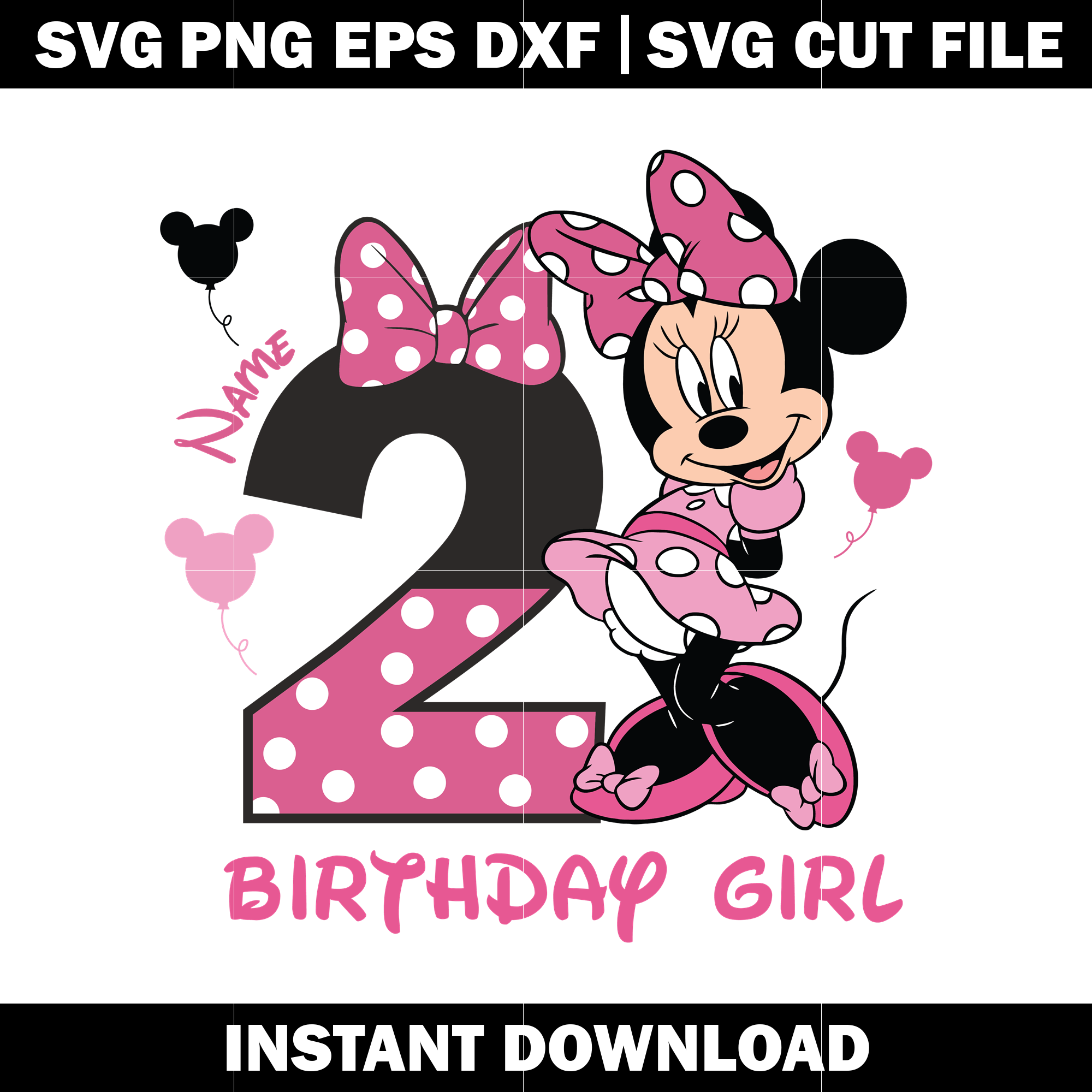 Minnie Mouse 2nd Birthday girl Clipart svg,disney svg, logo | Inspire ...