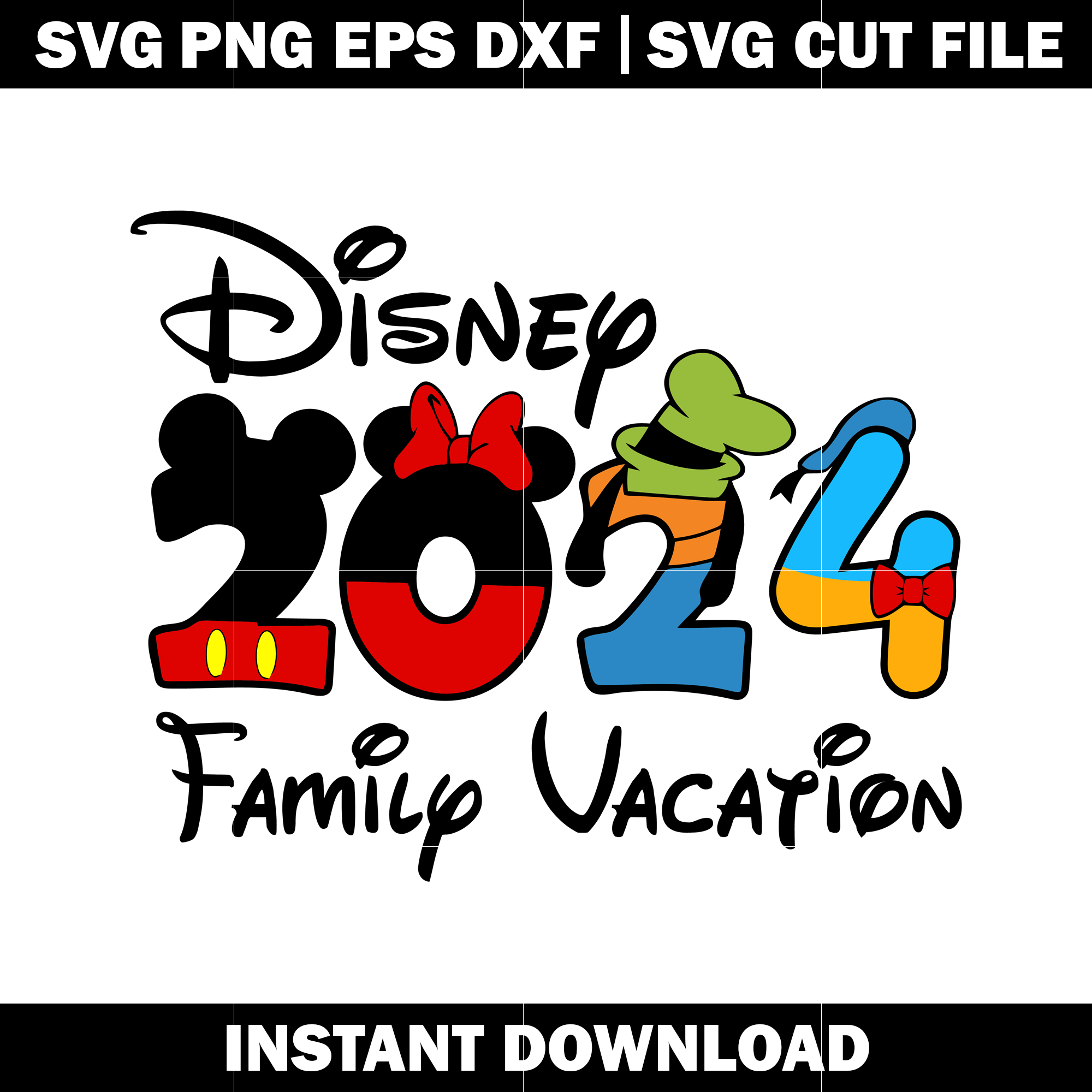Disney Family Vacation 2024 cartoon svg, Disney vacation svg | Inspire ...