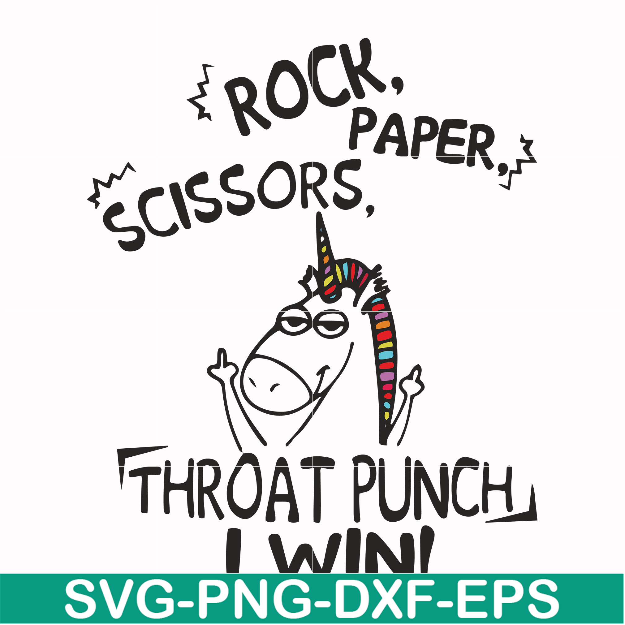Rock paper scissors throat punch I win svg, png, dxf, eps fi - Inspire ...
