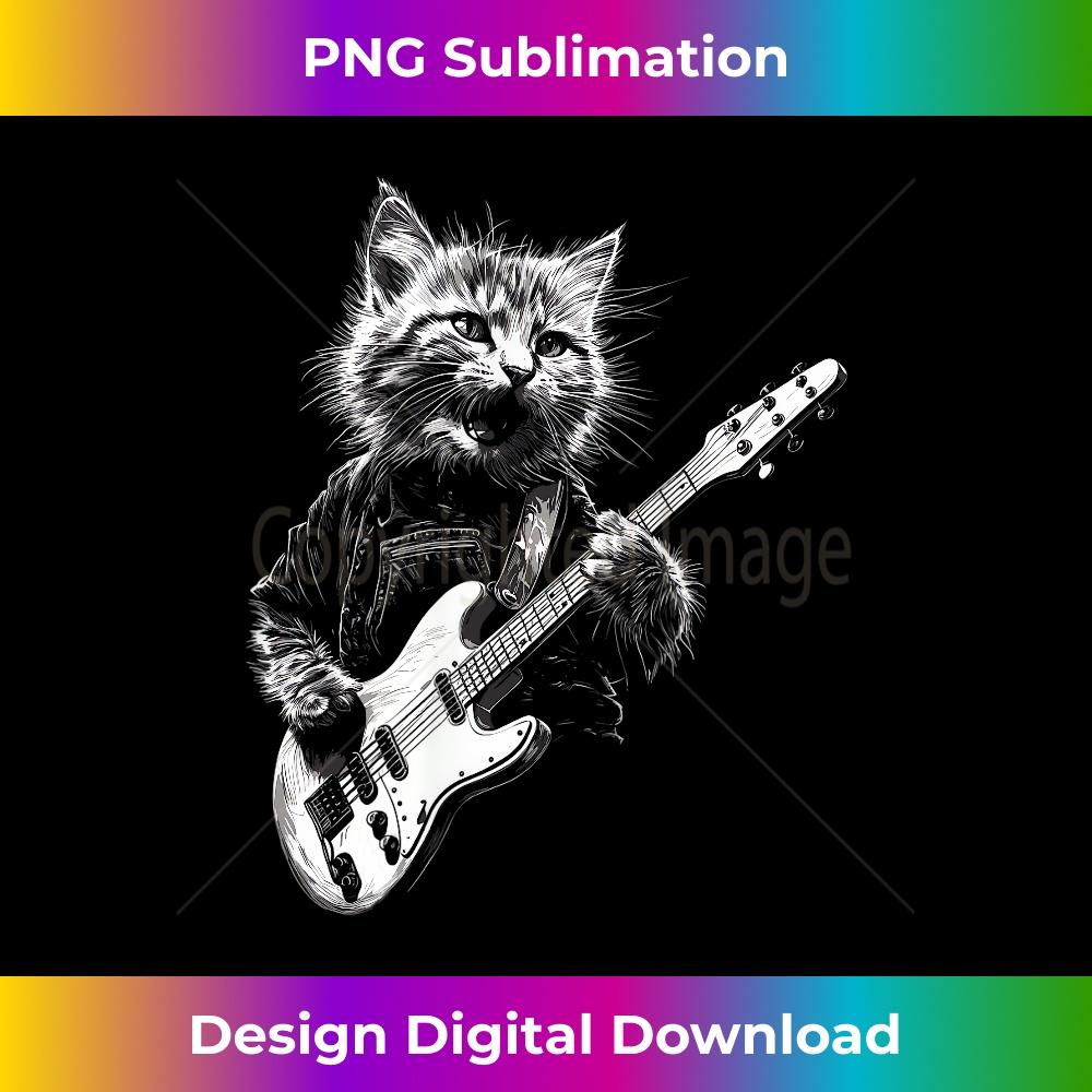 Funny Cat Playing Guitar Guitar Lover Rocker Heavy Music Cat | Inspire ...