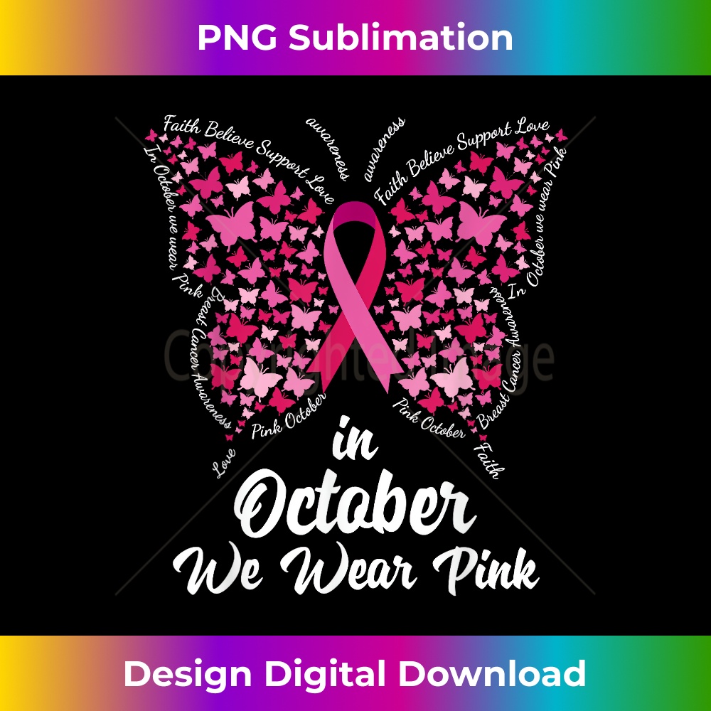 In October We Wear Pink Ribbon Breast Cancer Awareness - Cla | Inspire ...