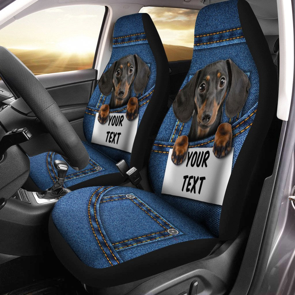 Personalized Cute Dachshund Car Seat Covers Custom Car Acces Inspire