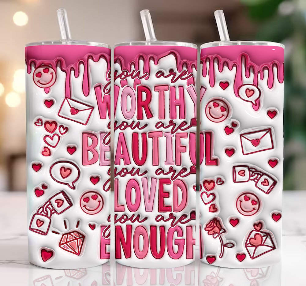3D You Are Bible Valentine Inflated Tumbler Wrap, Self Love - Inspire ...
