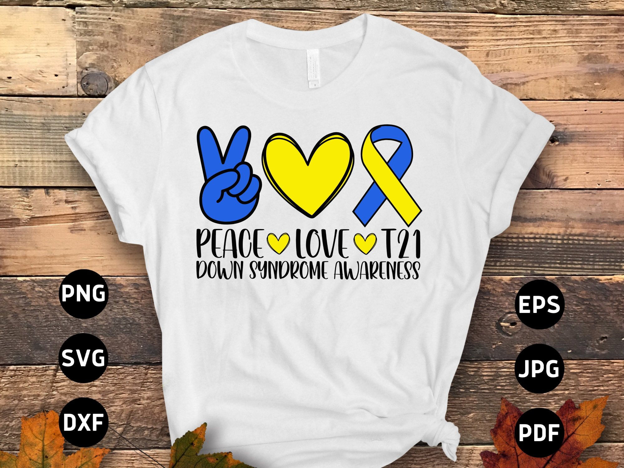 Down Syndrome Awareness Svg Png, Peace Love T21 Svg, Blue Ye | Inspire ...