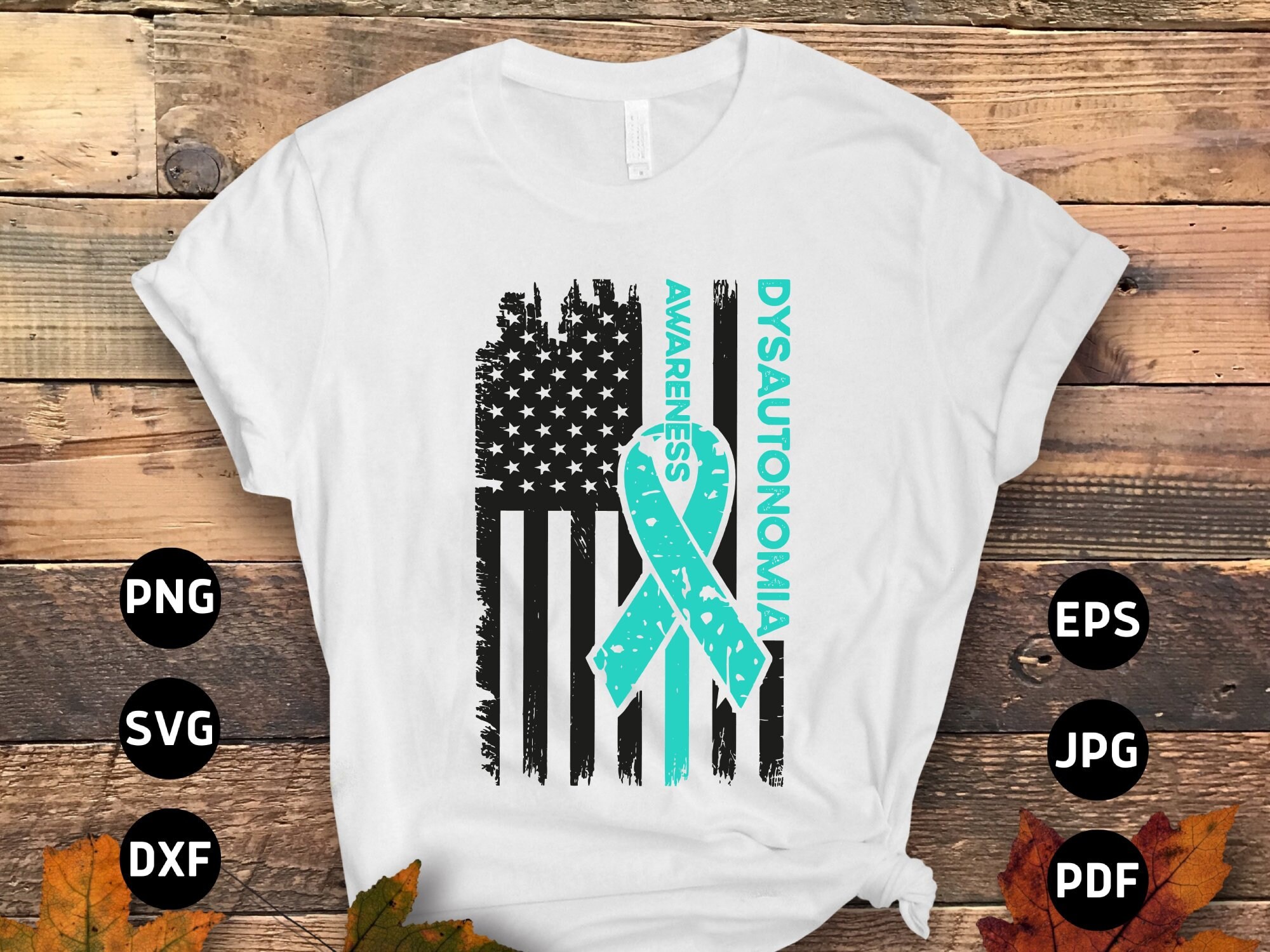 Dysautonomia Awareness Flag Svg Png, POTS Syndrome Svg, Turq Inspire