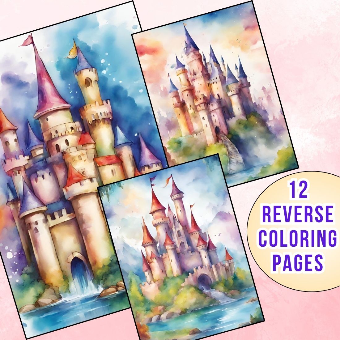 12 Enchanting Castle Reverse Coloring Pages | Fairy Tale Mag - Inspire ...