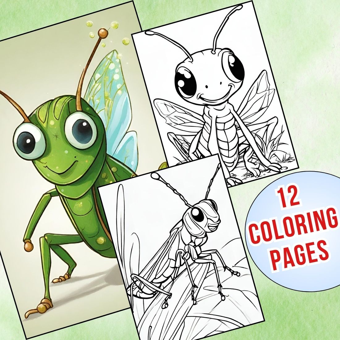 Hoppy Fun Times! Adorable Grasshopper Coloring Pages for Kid - Inspire