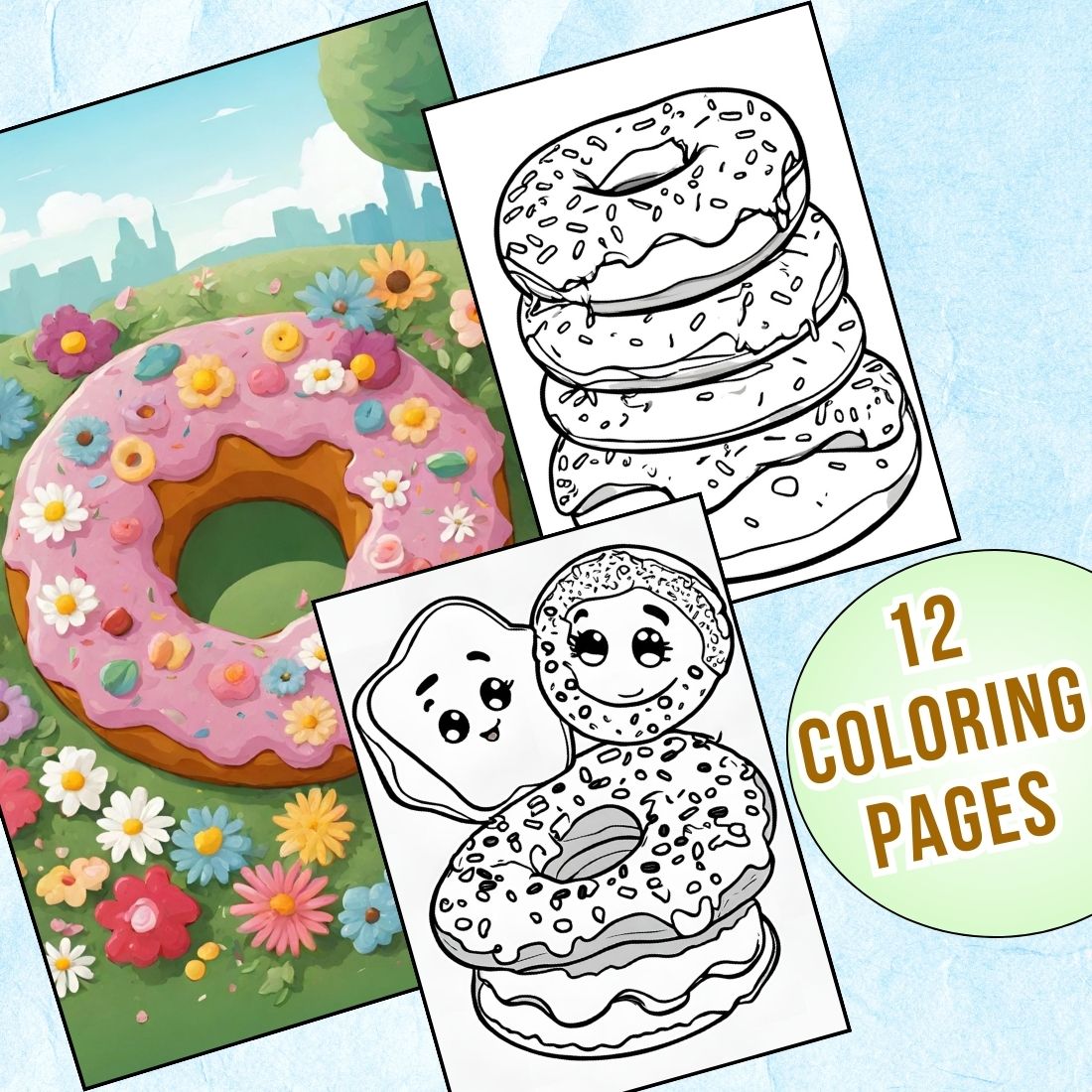 12 Delicious Donut Coloring Pages! Perfect for Kids Birthday | Inspire ...