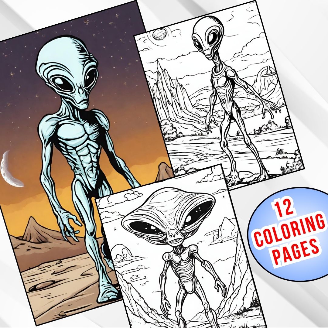12 Fun and Creative Alien Coloring Pages for Kids of All Age | Inspire