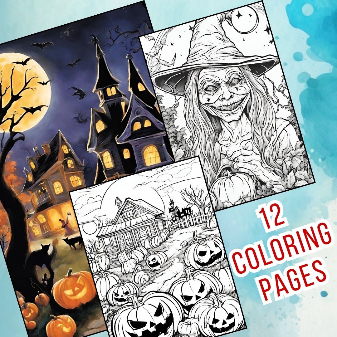 12 Vintage Halloween Coloring Pages | Happy Halloween - Inspire Uplift