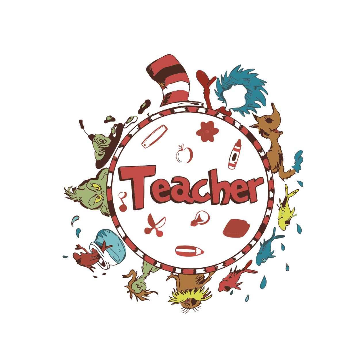 Teacher Dr Seuss Svg, Dr Seuss Svg, School Svg, Back To Scho | Inspire ...