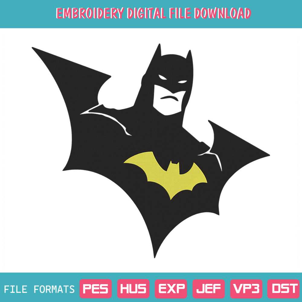 Batman Logo Bat Embroidery Designs File, DC Comics Machine | Inspire Uplift
