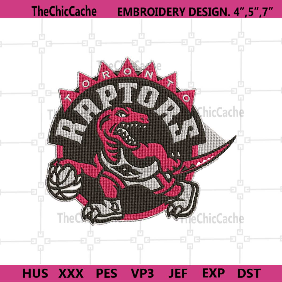 Toronto Raptors Logo Pattern Toronto Raptors Logo NBA Embroidery Instant, Toronto Raptors | Inspire ...