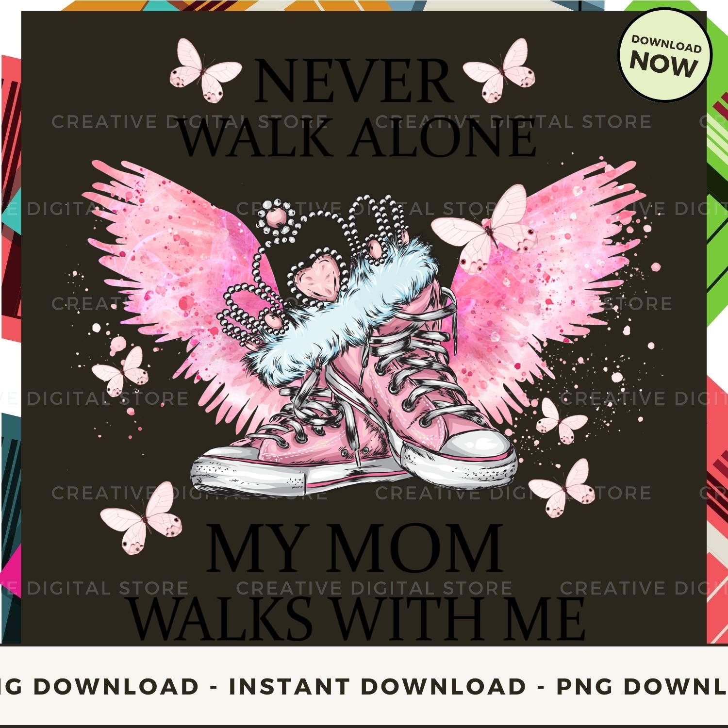 Never Walk Alone My Mom Walks With Me Svg | Inspire Uplift