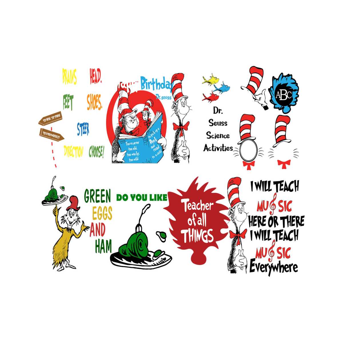 Dr Seuss Svg Bundle, Dr Seuss Svg, Cat In The Hat Svg, Thing | Inspire ...