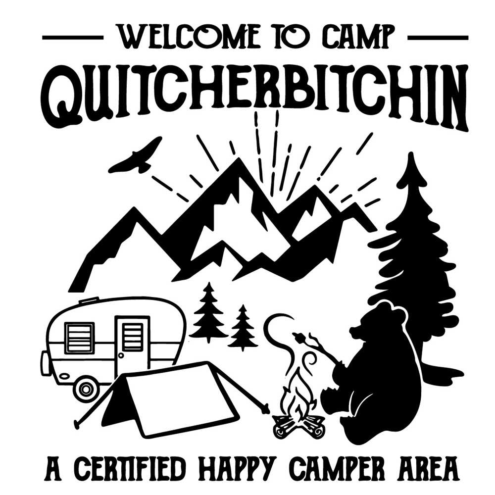 Personalized Flag Sign - Best Gift Idea For Camping Lovers - Welcome To Camp Quitcherbitchin A Certified Happy Camper Area main image 0