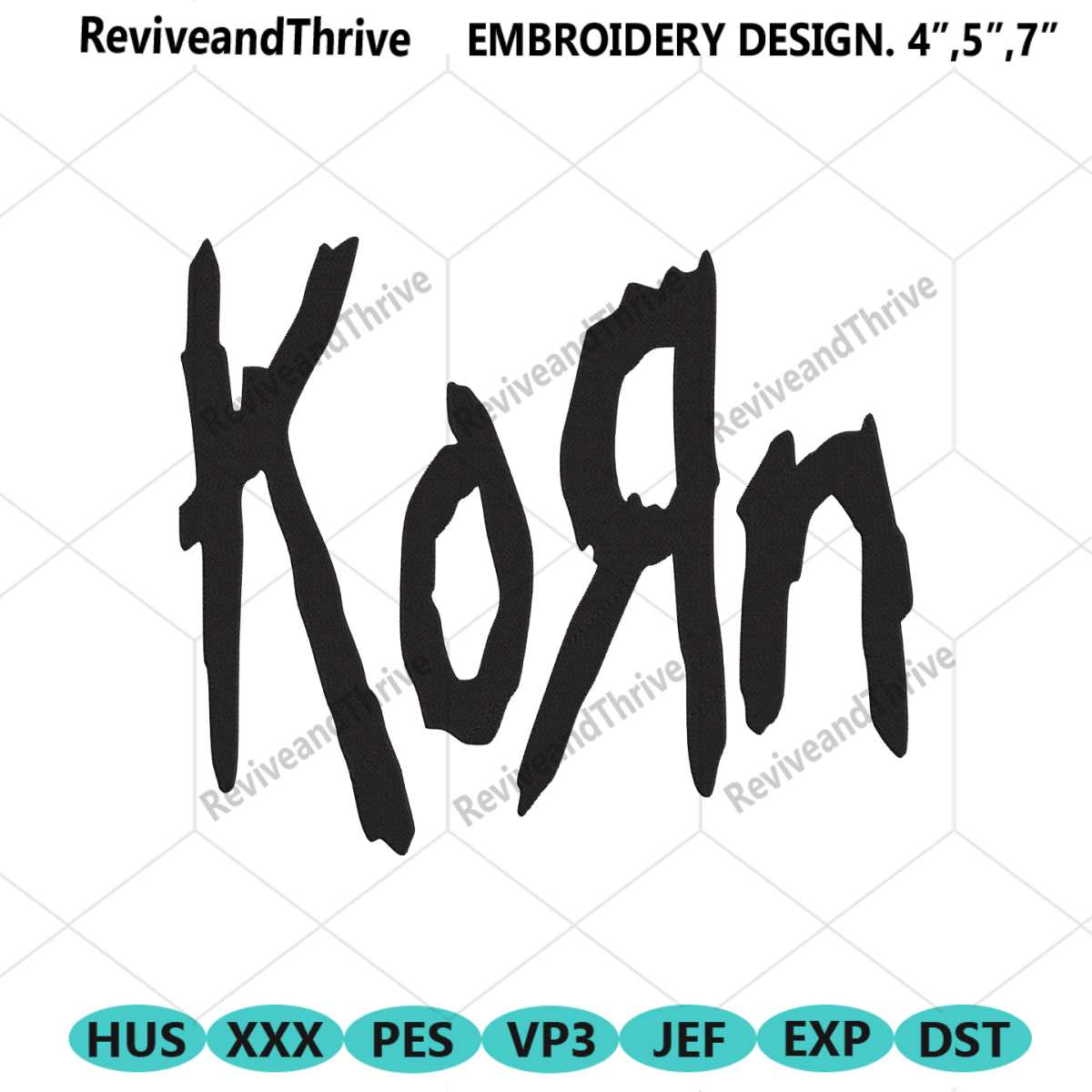 Korn Logo Rock Band Embroidery Design Download File | Inspire Uplift