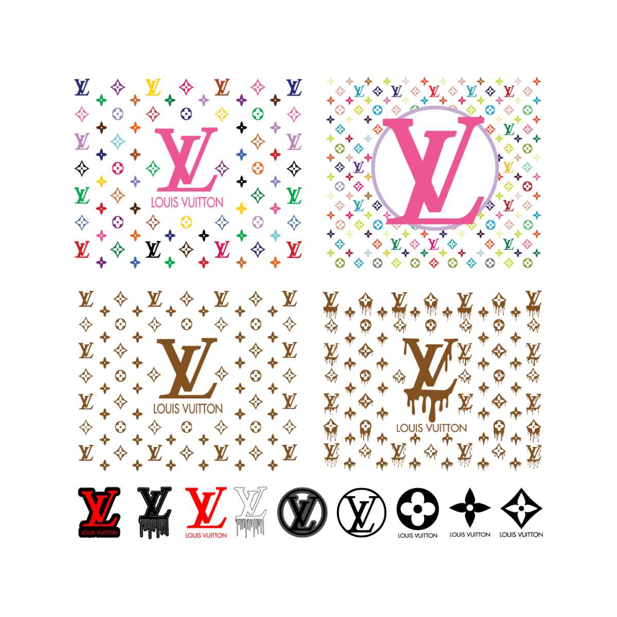 LV Pattern Logo Svg Bundle | Inspire Uplift