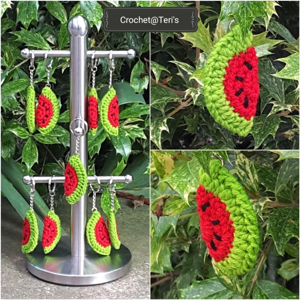 Watermelon Keychain Amigurumi Crochet Patterns, Crochet Patt Inspire