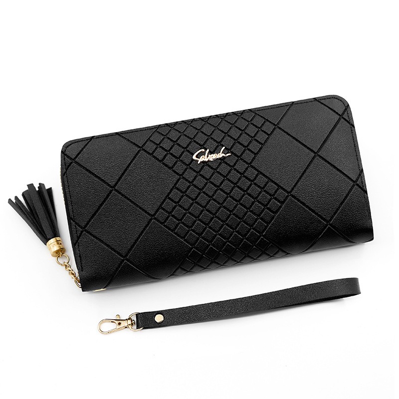 Women Long PU Leather Clutch Wallet, Zipper Coin Purse with Card Holder & Money Pocket
