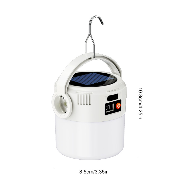 Portable Solar LED Outdoor Lamp, Camping Hook Lamp with TYPE-C Charging