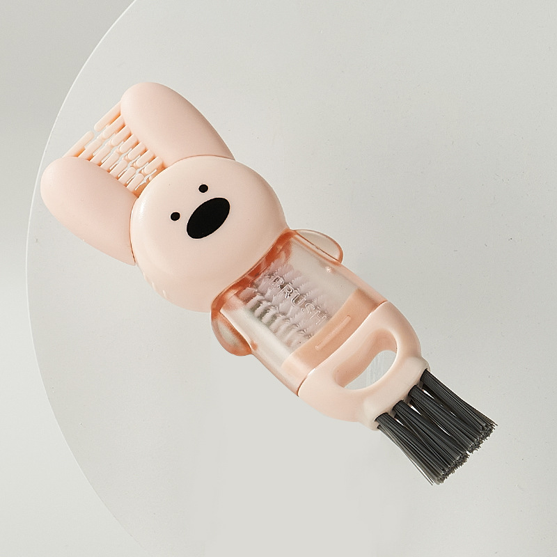 Cute Bunny 3 in 1 Cup Lid Gap Cleaning Brush, Multifunctional Silicone Cleaner for Insulation Bottles