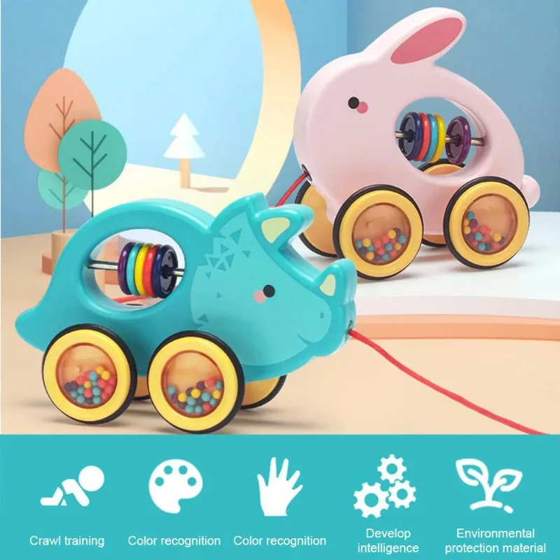 Cartoon Animals Push Pull Toy, Educational Toy for Toddlers | Inspire ...