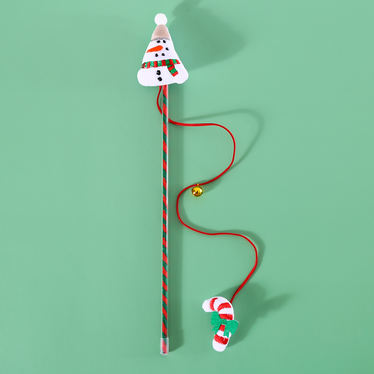 Interactive Cat Toys Kitten with Bell, Santa Claus Snowman Elk Cat Toy, Christmas Cats Wand Supplies