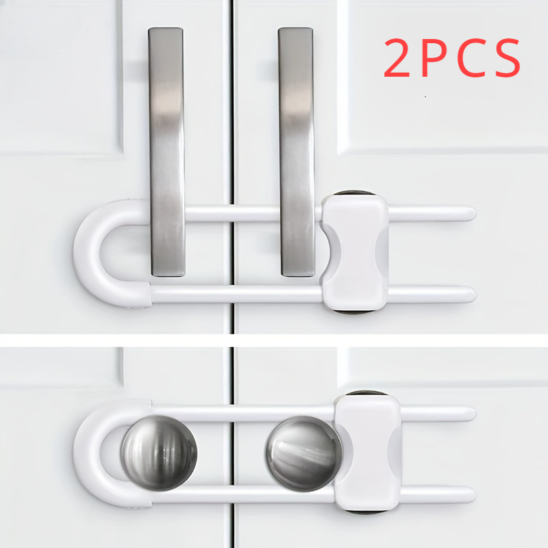 Child Safety Locks for Cabinets, Sliding Cabinet Lock, Baby Proofing Latches for Closet Door Knobs Handles