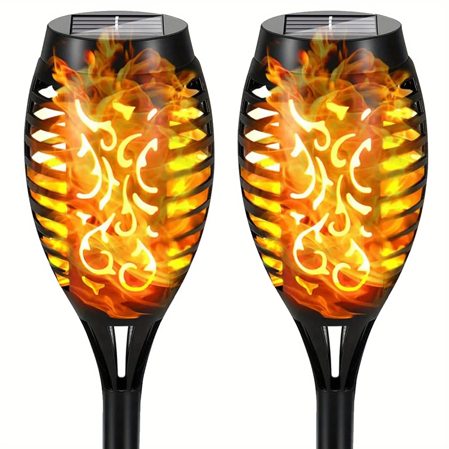 Solar Flame Lights Outdoor, Waterproof LED Torches for Garden & Yard, Perfect for Halloween Decorations