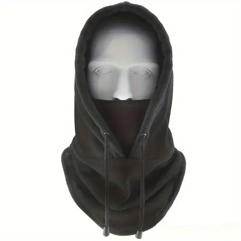 Winter Thermal Fleece Hat for Men and Women - Windproof Outdoor Skiing & Cycling Neck Warmer Face Mask Hooded Cap